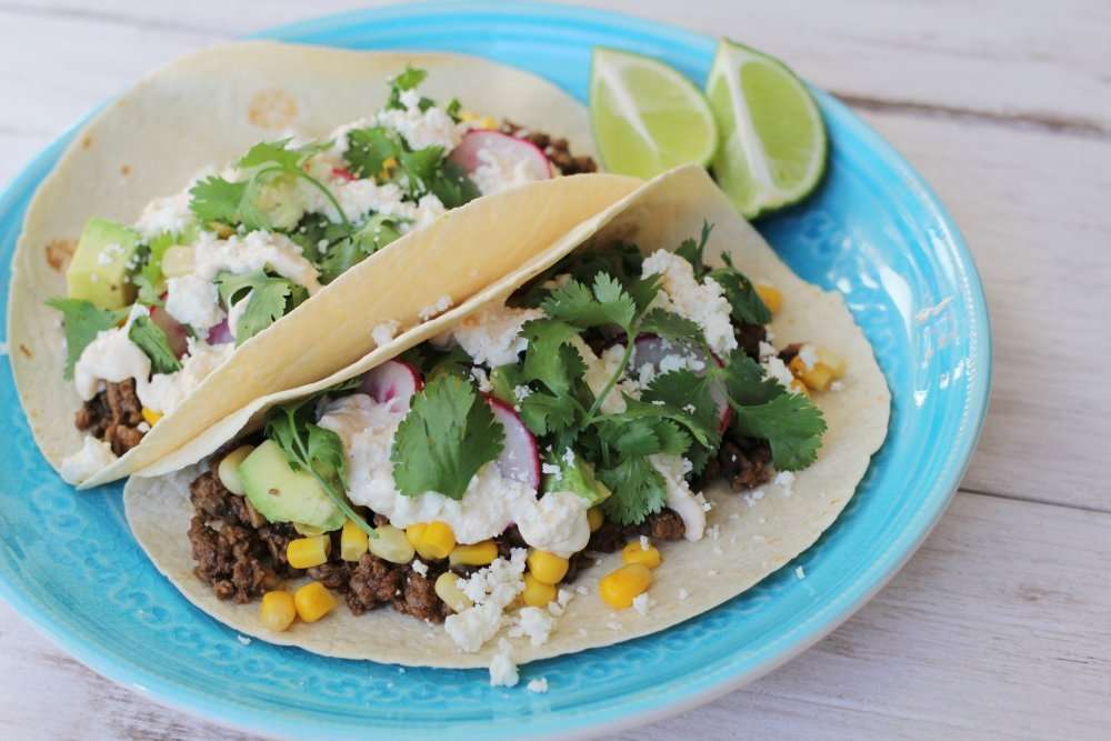 Beef & Portobello Tacos With Cotija Crema www.juliemiguel.com