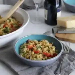julie miguel the food blogger from Toronto and blog juliemiguel.com shares pasta with chickpeas gluten free recipe